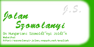 jolan szomolanyi business card